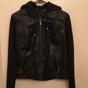 Faux Leather and Cotton Jacket